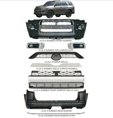Toyota 4 Runner Car Modification Accessories ABS Plastic Front And Rear Bumper